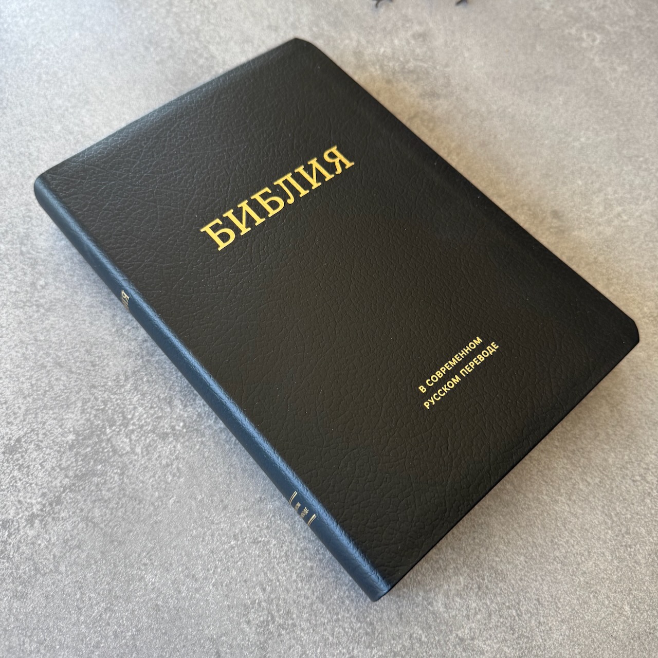 Библия в современном русском переводе 061. под редакцией Кулакова. Кожаный переплет, золотые страницы, Большой формат 154*220 мм, цвет черный