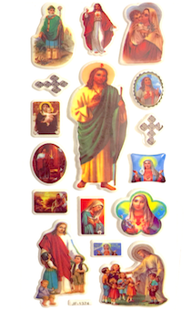 наборы объемных наклеек (15 шт), "Иисус и Богоматерь"  №1374