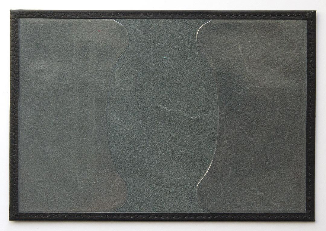 Обложка для паспорта (натуральная цветная кожа) , "Крест-Jesus" термопечать, цвет темно-коричневый