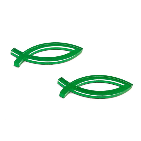 Наклейка "Рыбка" пластик 4,5*1,5 см, толщина 3мм, цвет светло-зеленый